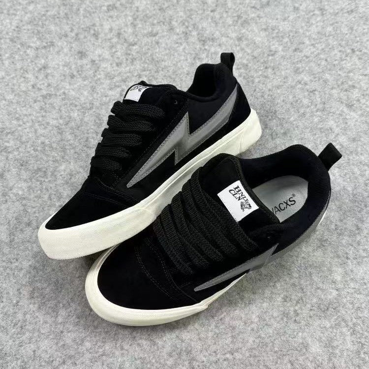 Ladies sporty sneakers with futuristic accents and durable outsole