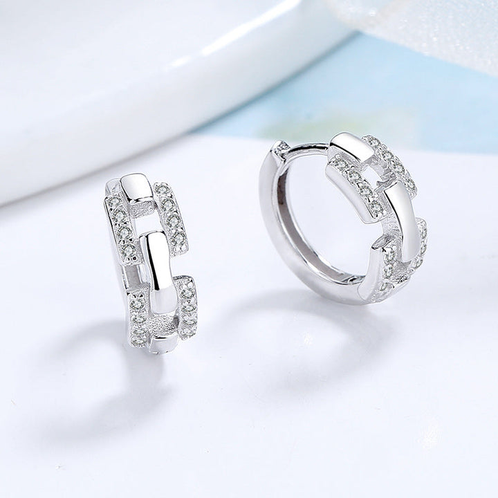 Ladies earrings with sparkling zirconia and modern design Tom Cottons