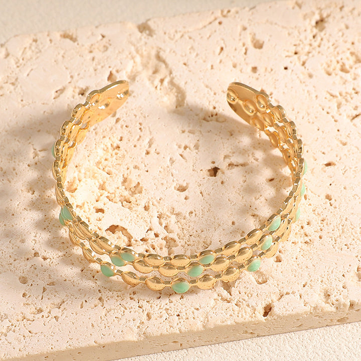 Women Open Bangle with Artistic Relief Design Tom Cottons