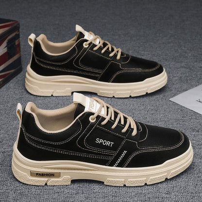 Ladies sporty sneakers with non-slip sole and breathable inserts