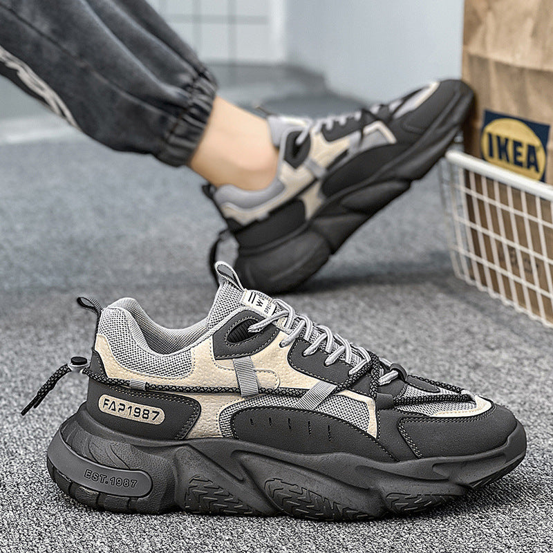Fashion women's sneakers with breathable mesh structure and cushioning support technology