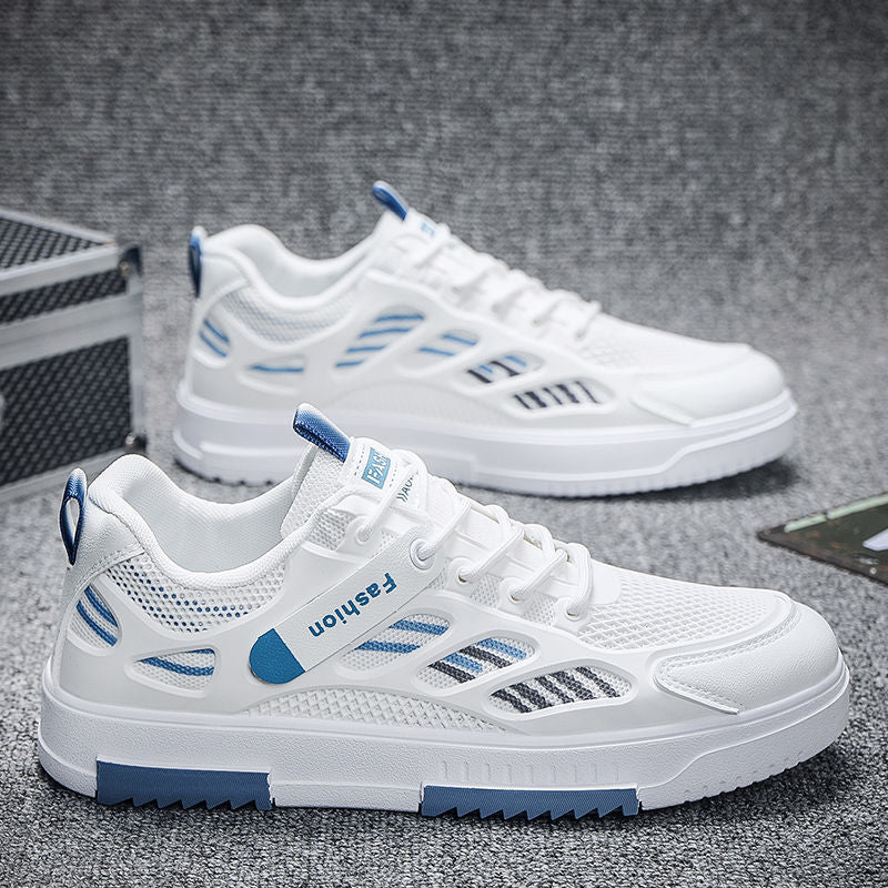 Fashion sneakers for ladies with breathable mesh inserts and flexible insole