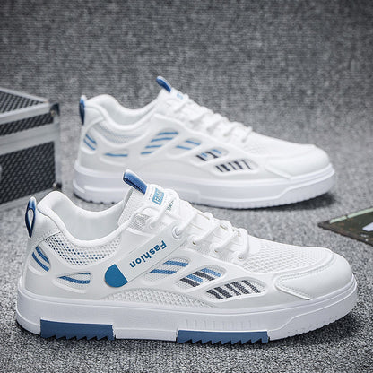 Fashion sneakers for ladies with breathable mesh inserts and flexible insole