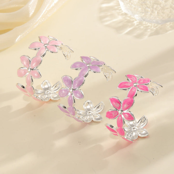 Ladies Open Bangle with Artistic Flower Design Tom Cottons
