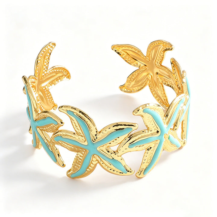 Ladies Open Cuff Bracelet with Expressive Star Motif Tom Cottons