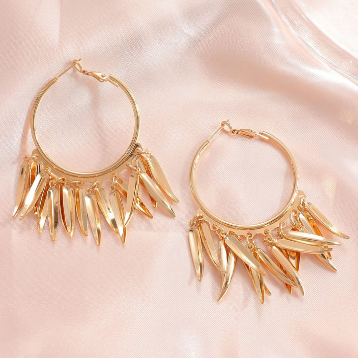 Women Hanging Earrings with Elegant Decorative Leaf Design Tom Cottons
