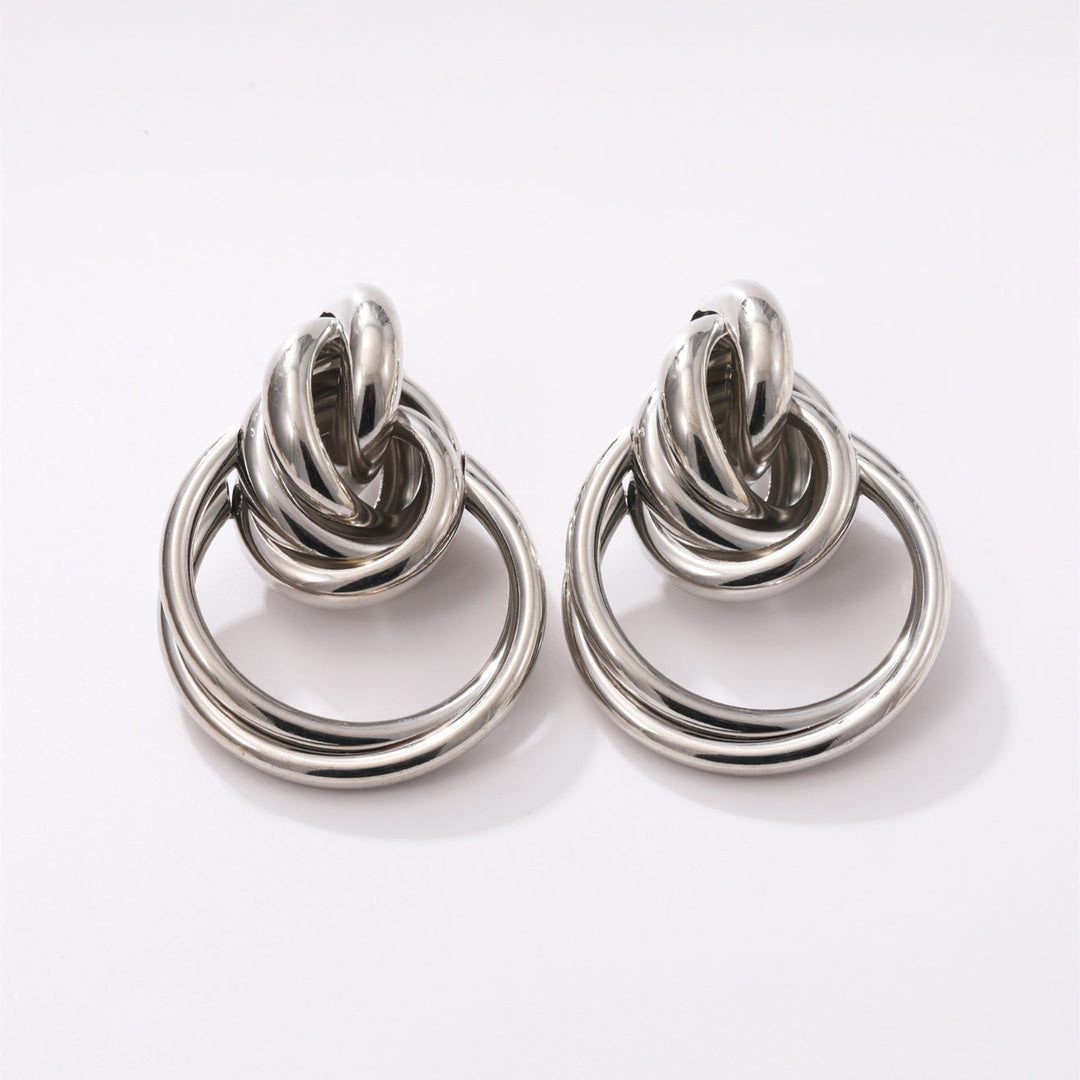 Women's Hanging Earrings with Elegant, Curved Ring Design Tom Cottons