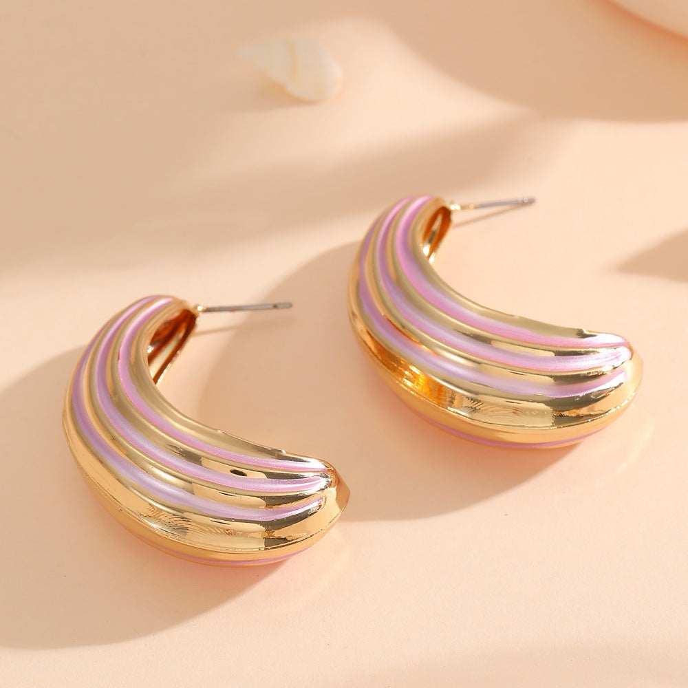 Women Hanging Earrings with Luxurious Gold and Pink Finish Tom Cottons