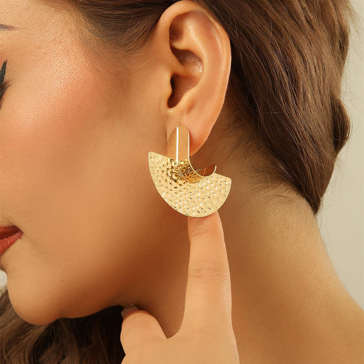 Women's Hanging Earrings with Artistic, Textured Design Tom Cottons
