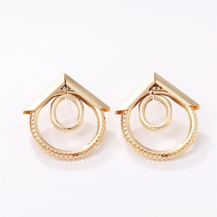 Women's Hanging Earrings with Elegant, Curved Ring Design Tom Cottons