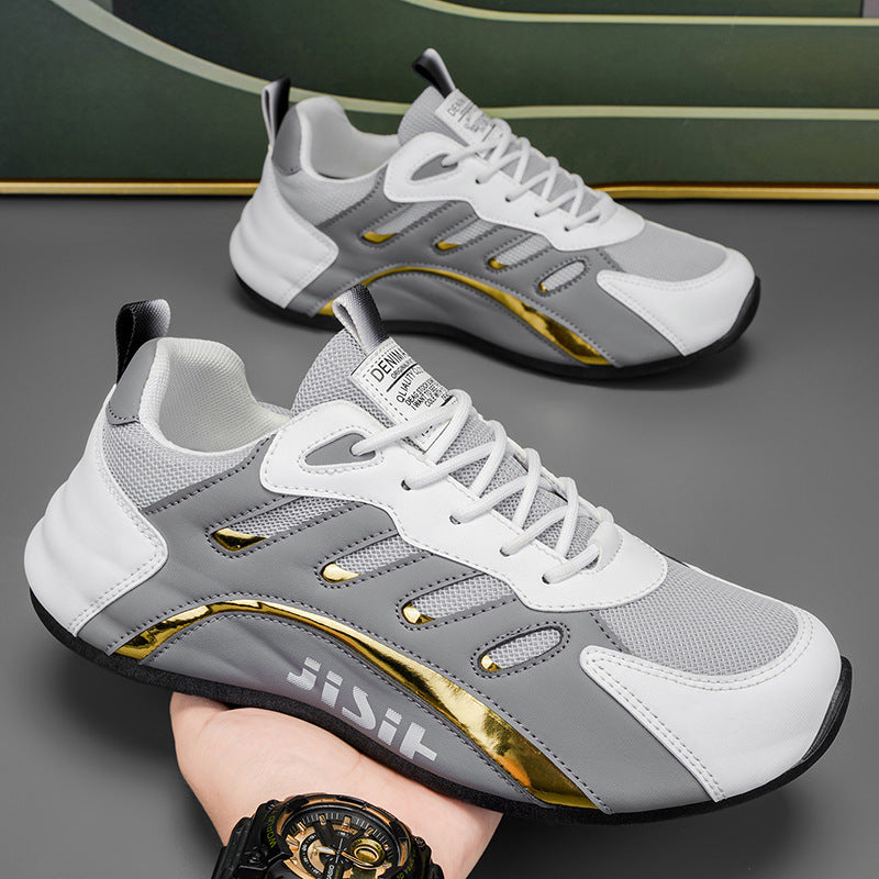 Sport shoes for women with ventilated mesh inserts and flexible sole