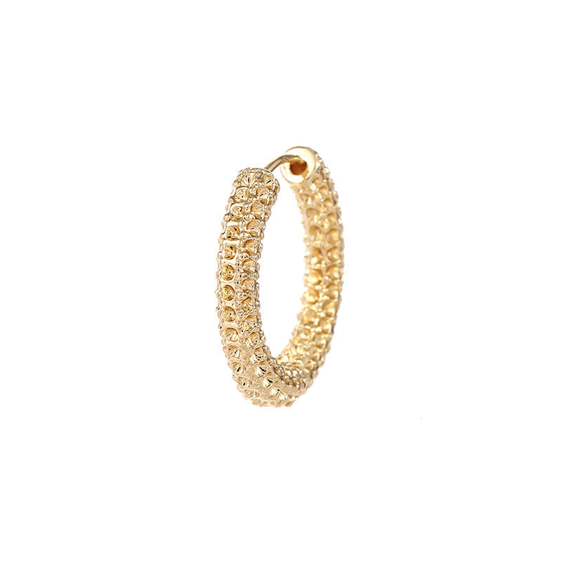 Women's hoop earrings with modern, textured design Tom Cottons