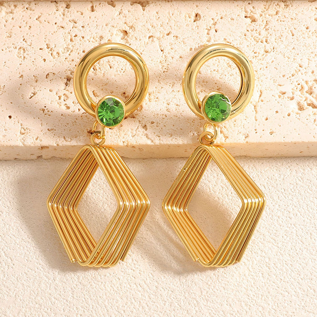 Women's Design Earrings with Geometric Wire Motif Tom Cottons