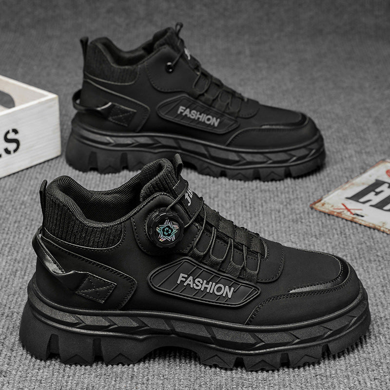 Robust women's outdoor sneakers with innovative quick-lacing system