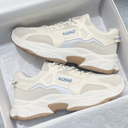 Ladies sporty sneakers with cushioned sole and breathable upper edge