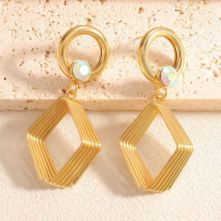 Women's Design Earrings with Geometric Wire Motif Tom Cottons