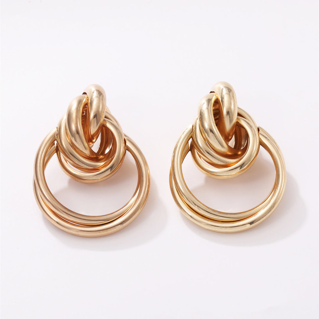 Women's Hanging Earrings with Elegant, Curved Ring Design Tom Cottons