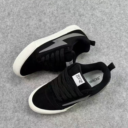 Ladies sporty sneakers with futuristic accents and durable outsole
