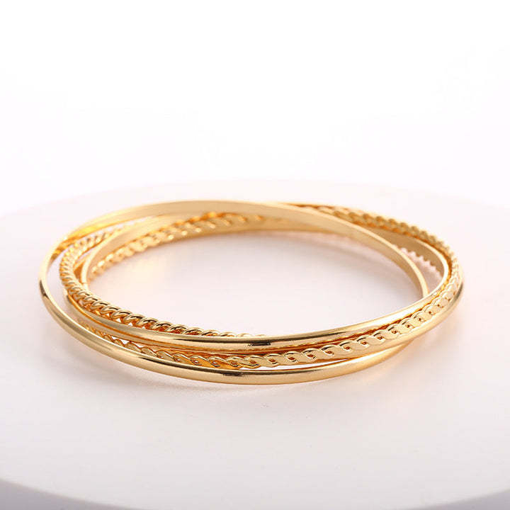 Women's bangle set with elaborate, braided and simple designs Tom Cottons