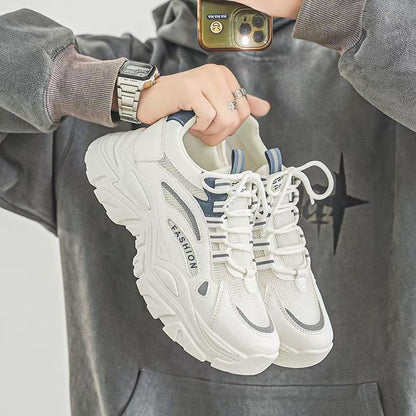 Fashionable women's chunky sneakers with breathable upper material structure and non-slip sole