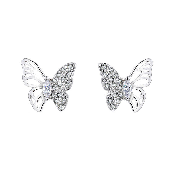 Ladies earrings in an elegant butterfly design with sparkling zirconia Tom Cottons