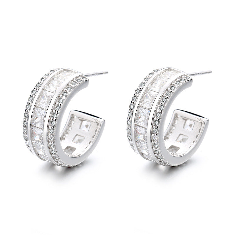 Women's stud earrings with elegant crystal and zirconia embellishment Tom Cottons