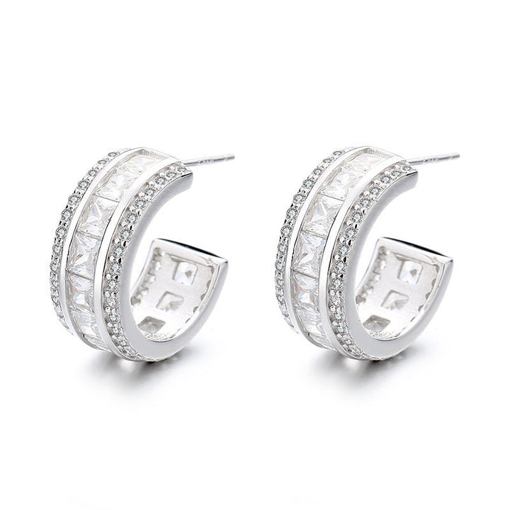 Women's stud earrings with elegant crystal and zirconia embellishment Tom Cottons