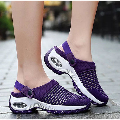 Women's breathable Slip-On sneakers with fashionable mesh design
