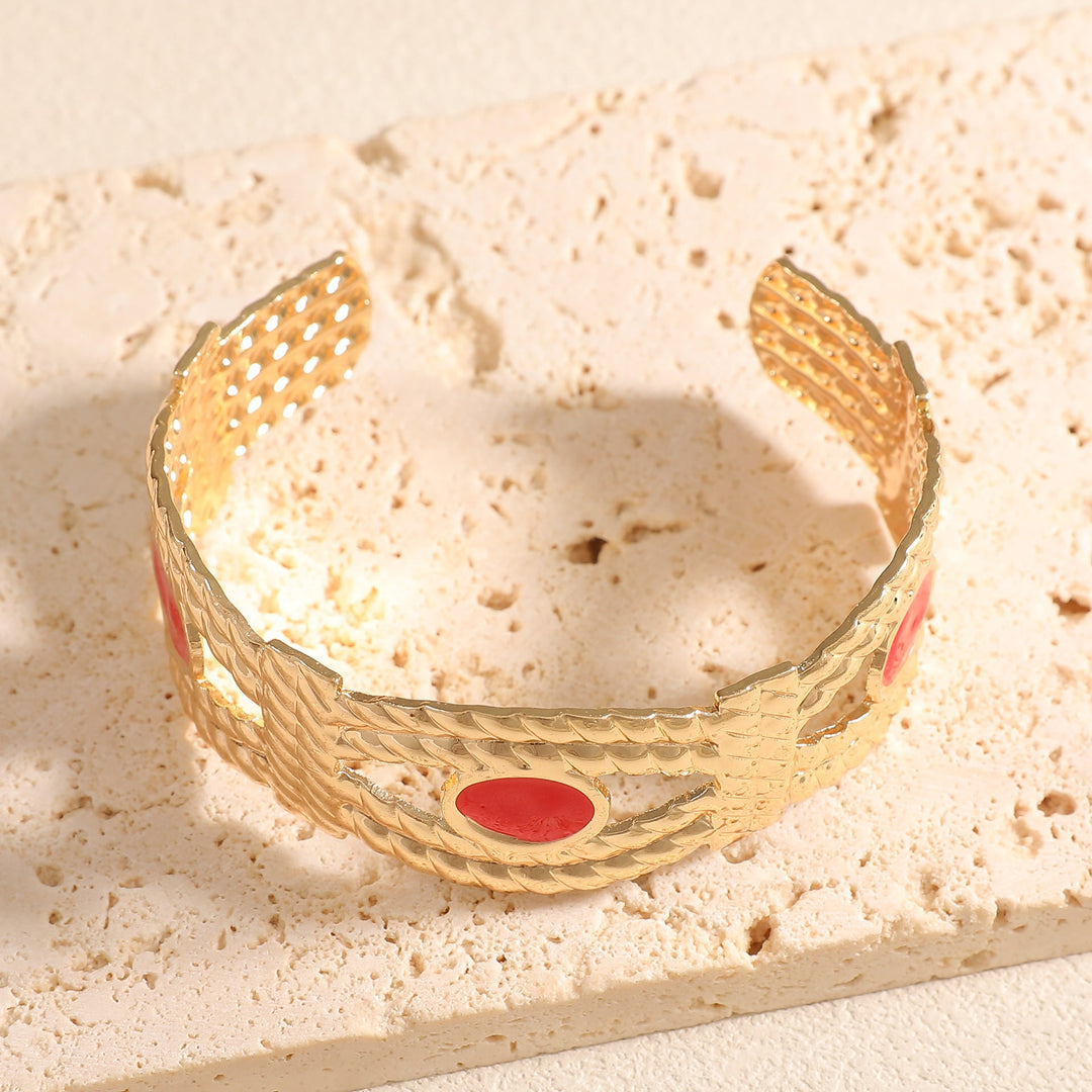 Women Open Bangle with Artistic Braiding Pattern Tom Cottons