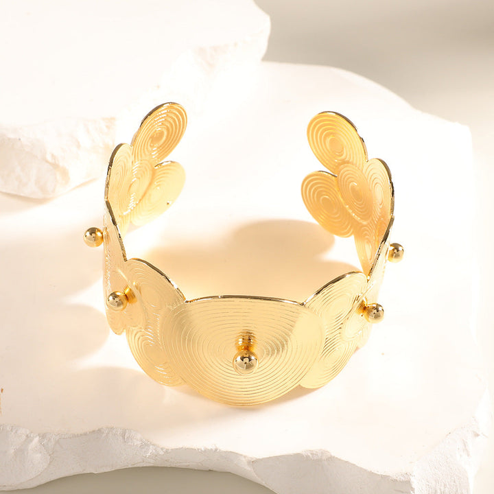 Women Open Bangle with Artistic Relief Design Tom Cottons