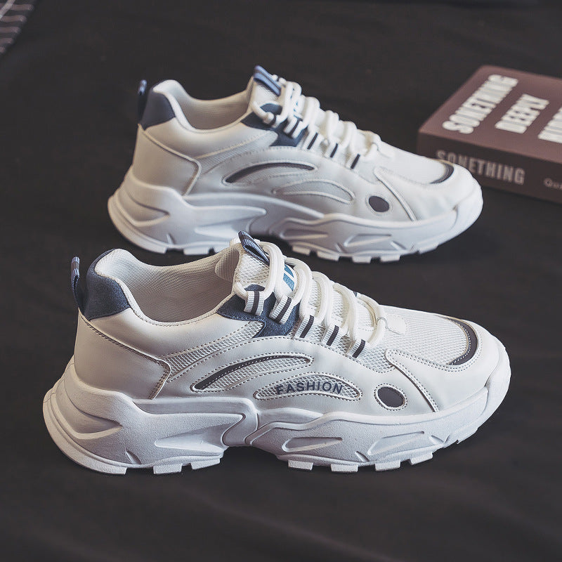 Women's sports shoes with breathable mesh inserts and distinctive sole construction