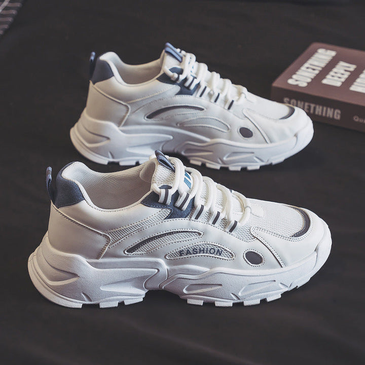 Women's sports shoes with breathable mesh inserts and distinctive sole construction