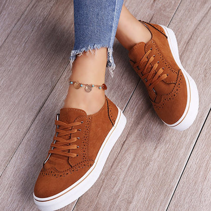 Women's Elegant Sneakers with Fashionable Brogue Design