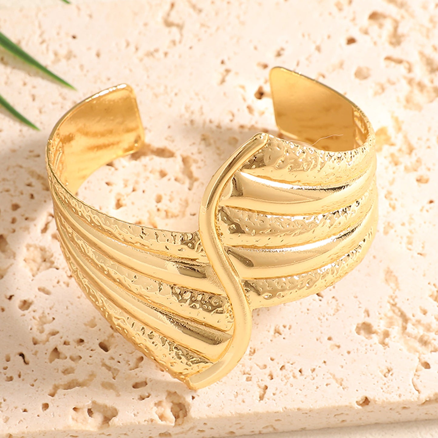 Ladies Open Bangle with Artistic Coral Pattern Tom Cottons
