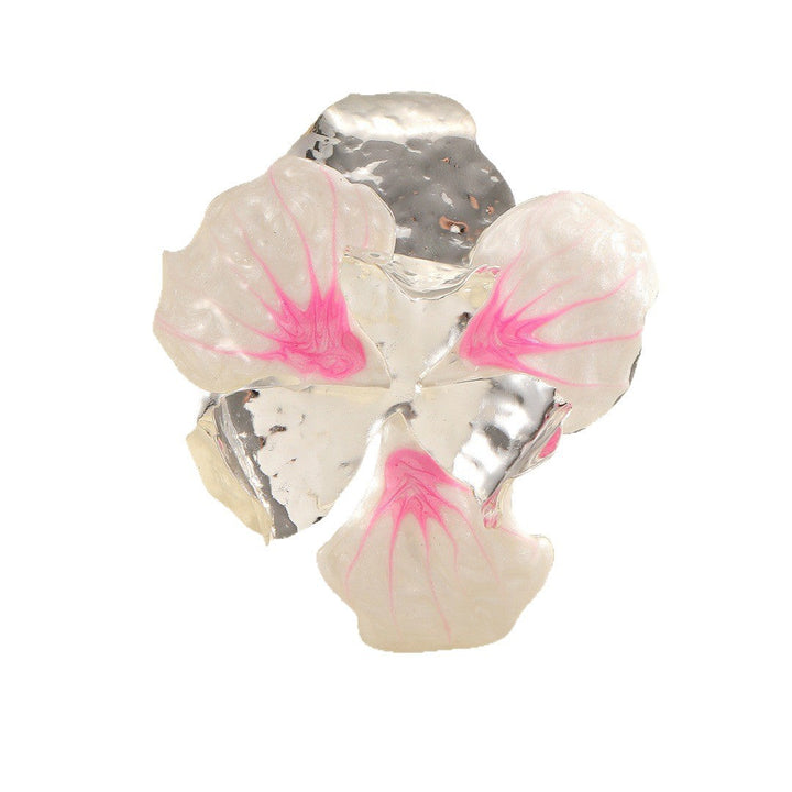 Women's flower-shaped ring made of shiny metal and high-quality epoxy resin Tom Cottons