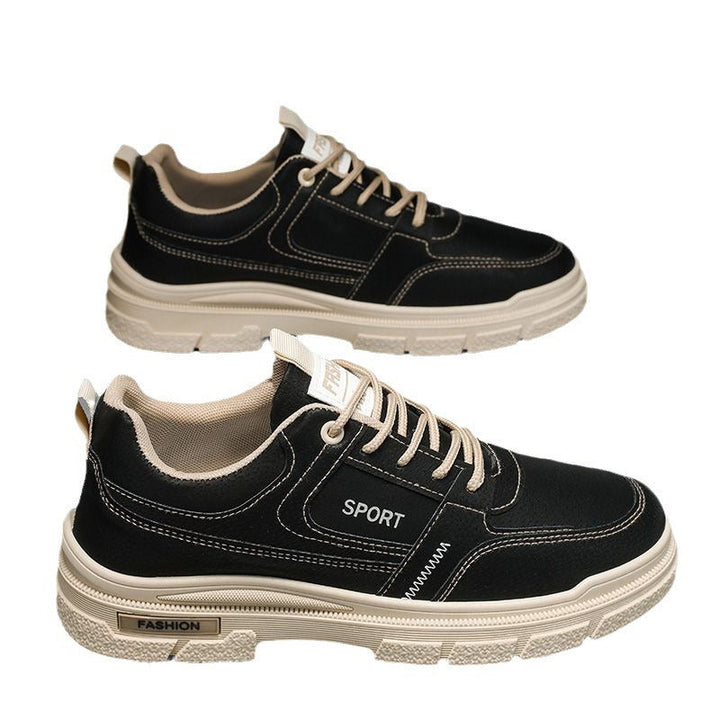Ladies sporty sneakers with non-slip sole and breathable inserts