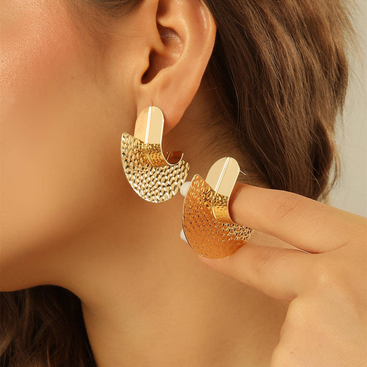 Women's Hanging Earrings with Artistic, Textured Design Tom Cottons