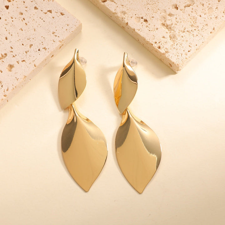 Women Hanging Earrings with Elegant Leaf Shape and Luxurious Finish Tom Cottons
