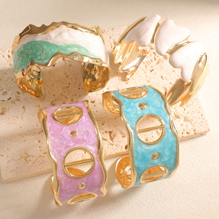 Women Open Cuff Bracelet with Artistic Snake Design Tom Cottons