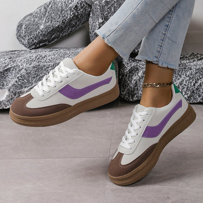 Women's sporty sneakers with stylish color contrast and slip-resistant sole