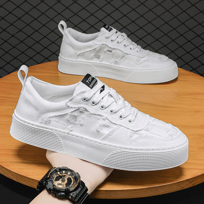 Women's fashionable sneakers with trendy distressed look and durable upper material