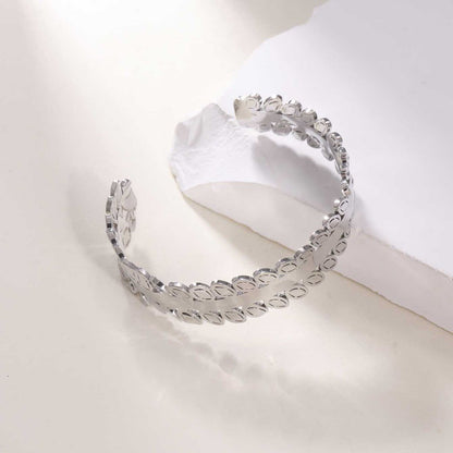 Women's Open Bangle in Modern Bamboo Design Tom Cottons