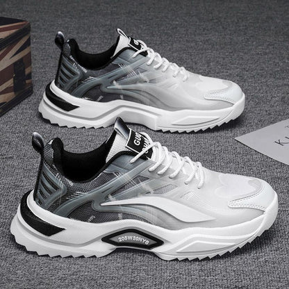 Women's sporty running and leisure sneakers with breathable mesh construction