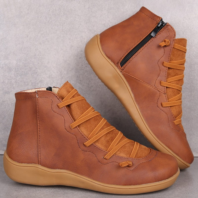Women's High-Top Sneaker with trendy lace and zipper design
