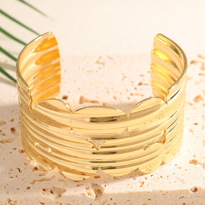 Ladies Open Bangle with Artistic Coral Pattern Tom Cottons