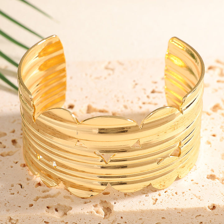 Ladies Open Bangle with Artistic Coral Pattern Tom Cottons