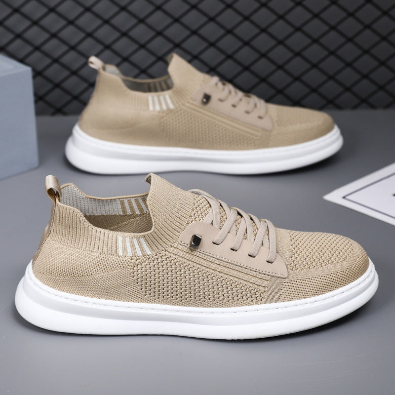 Men's sneakers with breathable knitted upper and non-slip sole