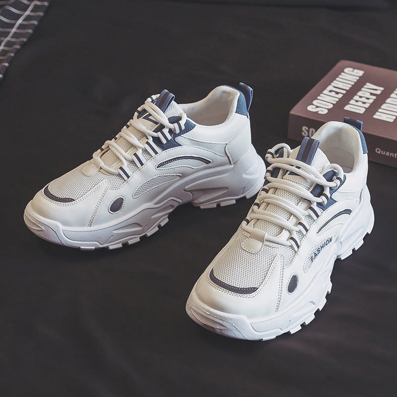 Women's sports shoes with breathable mesh inserts and distinctive sole construction