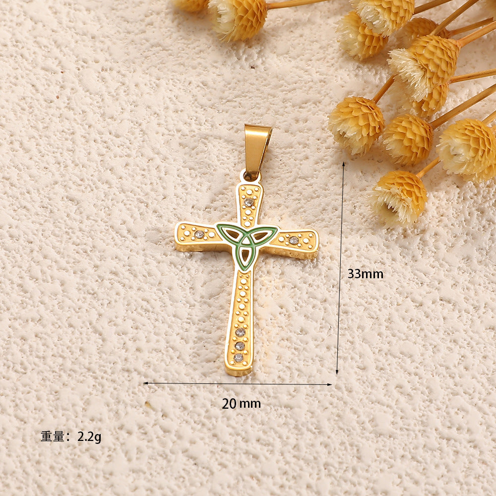 Ladies cross pendant with heart-shaped design and sparkling accents Tom Cottons