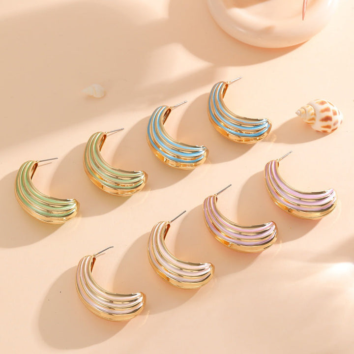 Women Hanging Earrings with Luxurious Gold and Pink Finish Tom Cottons